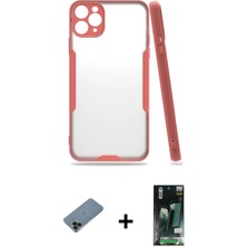 Cepte Toptan iPhone 11 Pro Max Atlas Asil Serisi - Siyah 360 Mat Full Body Arka Koruyucu + Siyah Shine Kamera Lens Koruma Cam