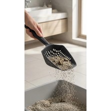 Kedi Kumu Eleme Küreği Sık Dokuma Gövde ve Geniş Tutacaklı Temizlik Aracı