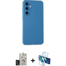 Cepte Toptan Galaxy S24 Ahenk Serisi - Siyah 3D Antistatik Seramik Nano Ekran Koruyucu + Titanyum Gri Bilvis Titan Kamera Lens