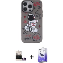 iPhone 14 Pro Max Zirve Form Özel Seri - Siyah Bilvis 5in1 5d Magic Hayalet Cam Ekran Koruyucu + Gold Bilvis Titan Kamera Lens