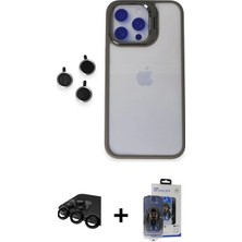 iPhone 15 Pro Max Yankı Asil Serisi - Siyah Vanessa Magic Cam + Siyah Raze Metal Kamera Lens