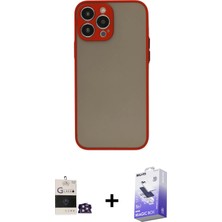 BUTİMAR'S iPhone 14 Pro Max Ahenk Çizgi Serisi - Siyah Bilvis 5in1 5d Magic Hayalet Cam Ekran Koruyucu + Gümüş Bilvis Titan Kamera Lens