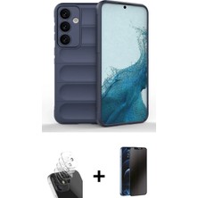 Cepte Toptan Galaxy S24 Atlas Koleksiyonu - Siyah 3D Antistatik Hayalet Cam Ekran Koruyucu + Şeffaf Kamera Lens Koruma Cam