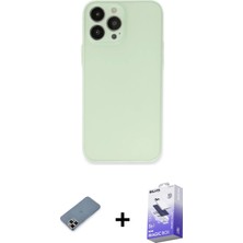 Cepte Toptan iPhone 13 Pro Max Atlas Minimal Prime - Siyah Bilvis 5in1 5d Magic Hayalet Cam Ekran Koruyucu + Mor Metal Kamera Lens Koruma Cam