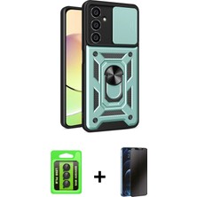 Cepte Toptan Galaxy A25 5g Ahenk Klasik - Siyah 3D Antistatik Hayalet Cam Ekran Koruyucu + Siyah Raze Metal Kamera Lens
