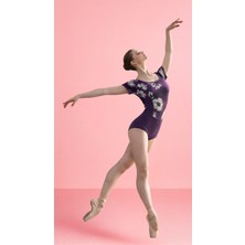 Prima Desenli Kısa Kollu Profesyonel Bale ve Dans Mayosu