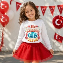 Efendioğlu Design Uzun Kollu Özel Çocuk 23 Nisan Kutlu Olsun Yazılı Çocuk T-Shirt