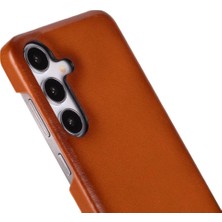 Samsung Galaxy S25 Plus Uyumlu, Hakiki Deri, El Yapımı Arka Kapak, Gölgeli Taba