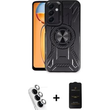 BUTİMAR'S Galaxy A25 5g Nova Yansıma Prime - Siyah 6d Antistatik Mat Seramik Hayalet Nano Ekran Koruyucu + Gümüş Valdez Metal Kamera Lens