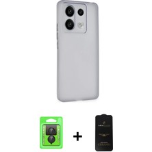 Redmi Note 13 Pro 4g Atlas Minimal Prime - Siyah 6d Antistatik Mat Seramik Hayalet Nano Ekran Koruyucu + Siyah Raze Metal Kamera Lens