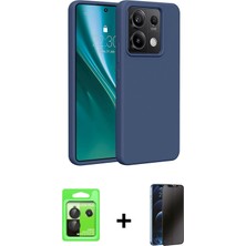 BUTİMAR'S Redmi Note 13 Pro 5g Kozmos Yansıma Özel Seri - Siyah 3D Antistatik Hayalet Cam Ekran Koruyucu + Siyah Raze Metal Kamera Lens