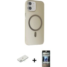 iPhone 11 Çekirdek Modern Prime - Siyah 34D Hayalet Izgaralı Cam + Sarı Renkli Kamera Lens Koruma Cam