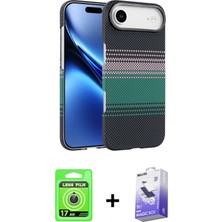 BUTİMAR'S iPhone 17 Air Doruk Serisi - Siyah Bilvis 5in1 5d Magic Hayalet Cam Ekran Koruyucu + Gümüş Raze Metal Kamera Lens