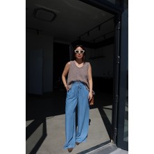 Özge Özgenç Beli Lastikli Rahat Kalıp Denim Pantolon