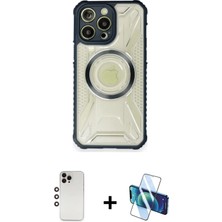 BUTİMAR'S iPhone 12 Pro Max Kutup Modern - Siyah 3D Antistatik Cam Ekran Koruyucu + Gökkuşağı Shine Kamera Lens