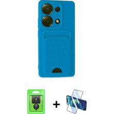 Cepte Toptan Redmi Note 13 Pro 4g Vadi Çizgi Prime - Siyah 3D Antistatik Cam Ekran Koruyucu + Siyah Raze Metal Kamera Lens