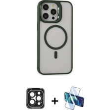 Cepte Toptan iPhone 15 Pro Max Ahenk Klasik Özel Seri - Siyah 3D Antistatik Cam Ekran Koruyucu + Siyah Pvd Metal Kamera Lens