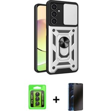 Cepte Toptan Galaxy A25 5g Ahenk Klasik - Siyah 3D Antistatik Hayalet Cam Ekran Koruyucu + Siyah Raze Metal Kamera Lens