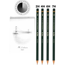 Fatih Ilk Eskiz Setim  4 Adet Dereceli Çizim Kurşun Kalemi ve A5 Defter