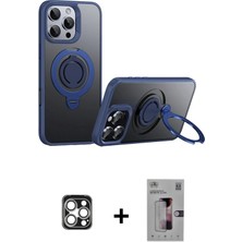 iPhone 16 Pro Max Zirve Çizgi Prime - Siyah Bilvis 3D Mat Cam Ekran Koruyucu + Gümüş Pvd Metal Kamera Lens