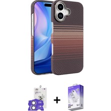 iPhone 17 Doruk Serisi - Siyah Bilvis 5in1 3D Magic Cam Ekran Koruyucu + Lila Bilvis Titan Kamera Lens