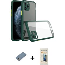 iPhone 11 Pro Max Nova Asil Özel Seri - Siyah 6d Mat Seramik Hayalet Nano Ekran Koruyucu + Gümüş Shine Kamera Lens Koruma Cam