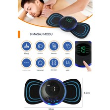 Eco Lounge 8 Modlu Mini Şarjlı Kelebek LCD Ekran Ems Boyun Omuz Kol Sırt Elektrikli Masaj Bantı Kas Stimülatörü