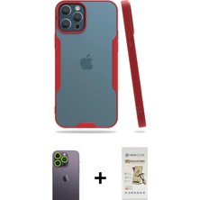 BUTİMAR'S iPhone 12 Pro Max Atlas Asil Serisi - Siyah Mat Seramik Nano Ekran Koruyucu + Yeşil Neon Fosforlu Kamera Lens