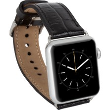 Eco Lounge Apple Watch Uyumlu Deri Kordon 42-44-45MM Kroko Siyah