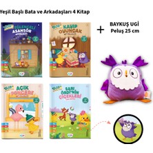 Akide Şekeri 3 Yaş Üzeri Yeşil Başlı Bata ve Arkadaşları 4 Kitap + Baykuş Ugi Peluş 25 cm Oyuncak
