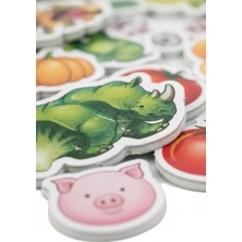 Eco Lounge Eğitici Manyetik Hayvan ve Sebze Meyve Seti 56 Parça Magnet