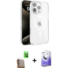 BUTİMAR'S iPhone 16 Pro Max Doruk Doku Özel Seri - Siyah Bilvis 5in1 5d Magic Hayalet Cam Ekran Koruyucu + Çöl Titanyum Raze Metal Kamera Lens