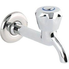 Eco Lounge Klasik Musluk Uzun Başlık Kırmızı Sıcak Su Topbaş Topaç Koç Başlık Duvardan Tek Giriş Aynasız