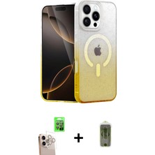 iPhone 16 Pro Max Eksen Minimal Özel Seri - Siyah Joko Magic 5d Hayalet Cam + Natural Grey Raze Metal Kamera Lens