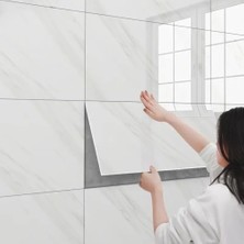 Eco Lounge Beyaz Mermer Desenli Alüminyum Plastik Duvar Stickerı