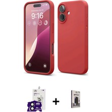 Cepte Toptan iPhone 16 Ahenk Serisi - Siyah Bilvis Hayalet Cam Ekran Koruyucu + Siyah Bilvis Titan Kamera Lens