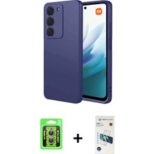 Cepte Toptan Redmi 15 4g Kozmos Yansıma Özel Seri - Siyah 3D Antistatik Cam Ekran Koruyucu + Gümüş Raze Metal Kamera Lens