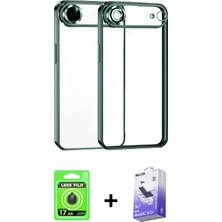 BUTİMAR'S iPhone 17 Air Vadi Minimal - Siyah Bilvis 5in1 5d Magic Hayalet Cam Ekran Koruyucu + Siyah Raze Metal Kamera Lens