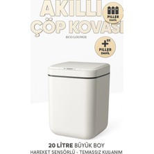 Eco Lounge 20L Akıllı Sensörlü Çöp Kovası Uv Işık Koku Geçirmez Mutfak Banyo Ofis Için