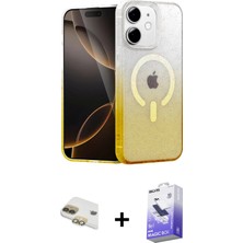 Cepte Toptan iPhone 11 Eksen Minimal Özel Seri - Siyah Bilvis 5in1 5d Magic Hayalet Cam Ekran Koruyucu + Gold Pers Alüminyum Kamera Lens
