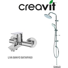 Creavit Liva Banyo Bataryası LV2500 ve Oval Tepe Duş Sistemi SH640