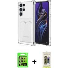 Galaxy S24 Ultra Doruk Klasik Koleksiyonu - Siyah Joko Magic 5d Hayalet Cam + Sarı Raze Metal Kamera Lens