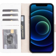 Eco Lounge Apple iPhone 13 Pro Max Uyumlu Deri Cüzdanlı Kılıf F3 Beyaz