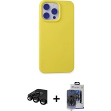 Cepte Toptan iPhone 15 Pro Max Ahenk Serisi - Siyah Vanessa Magic Cam + Siyah Raze Metal Kamera Lens