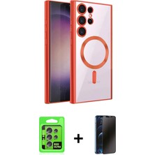 BUTİMAR'S Galaxy S25 Ultra Nova Işık Özel Seri - Siyah 3D Antistatik Hayalet Cam Ekran Koruyucu + Natural Grey Raze Metal Kamera Lens