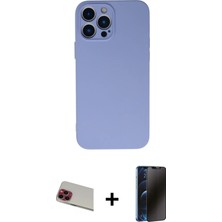 Cepte Toptan iPhone 13 Pro Max Ahenk Serisi - Siyah 3D Antistatik Hayalet Cam Ekran Koruyucu + Kırmızı Rainbow Kamera Lens Koruma Cam