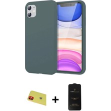 Cepte Toptan iPhone 11 Kozmos Yansıma Özel Seri - Siyah 6d Antistatik Mat Seramik Hayalet Nano Ekran Koruyucu + Kırmızı Rainbow Kamera Lens Koruma Cam
