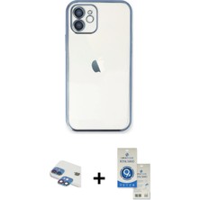 Cepte Toptan iPhone 11 Vadi Minimal - Şeffaf Royal Nano Ekran Koruyucu + Gökkuşağı Pers Alüminyum Kamera Lens