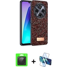 Redmi 14C Vadi Klasik Serisi - Siyah 3D Antistatik Cam Ekran Koruyucu + Siyah Raze Metal Kamera Lens