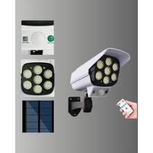 Eco Lounge 77 Led'li Güneş Enerjili Güvenlik Lambası ve Kukla Kamera – Hareket Sensörlü, 2400MAH Pilli